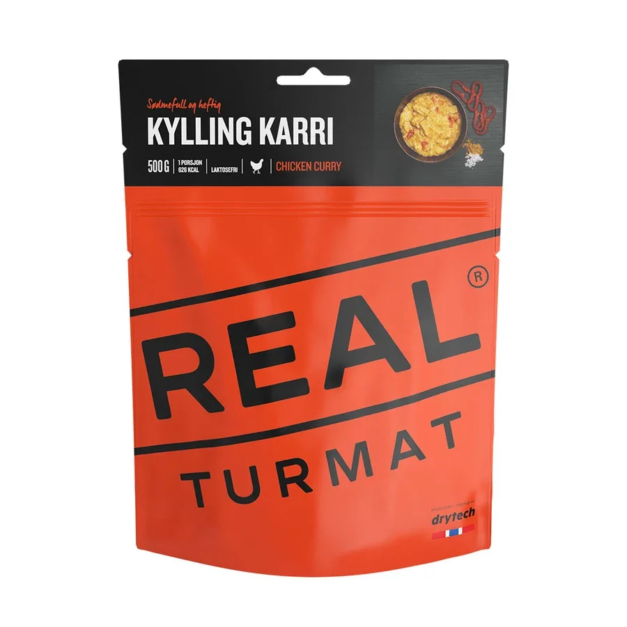 Real Turmat Kylling Karri 500g Middag Heftig gryte med ris og ananas v:5995555