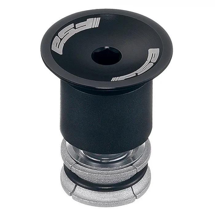 FSA Gap Cap med Expander Sort, Alu, 1-1/8″, For karbongaffel v:9708325