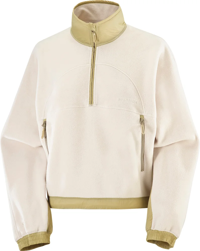 Salomon Chroma Fleece Crop W Whisper White/Gray Green v:3153879 Salomon Chroma Fleece Crop W Whisper White/Gray Green v:3153879