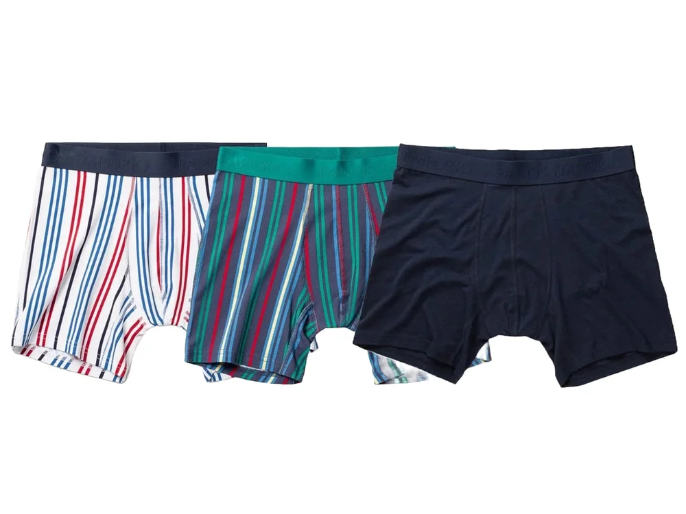 Panos Emporio PE 3PK BASE BAMBOO BOXER Pinstripe/pinstripe Poseidon/navy v:1001185