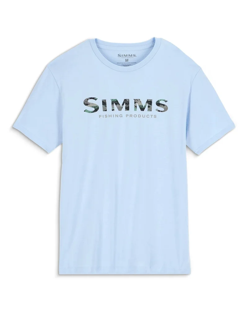 Simms Simms Shroud Fill Logo T-Shirt Sky Blue v:7464372 Simms Simms Shroud Fill Logo T-Shirt Sky Blue v:7464372