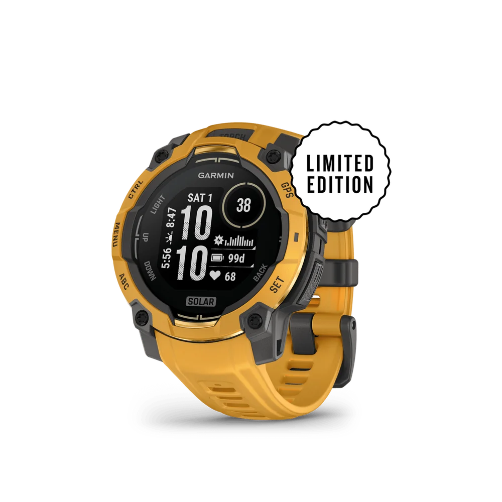 Instinct 3, 45mm, Solar, Sunburst with Gray Accents, multisportklokke, smartklokke – Grå v:1166642