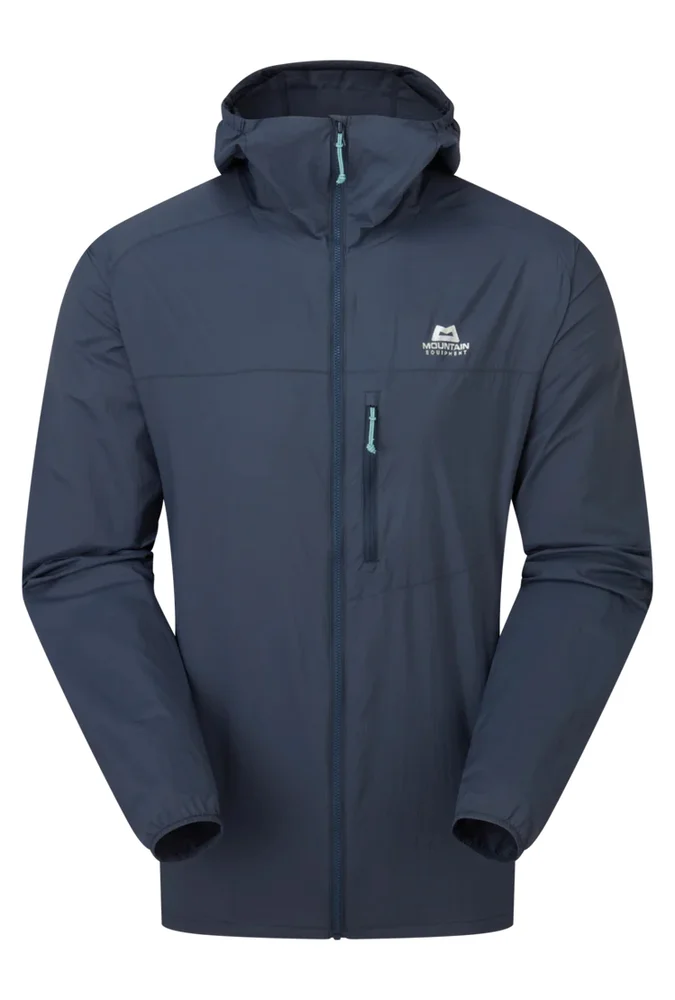 Mountain Equipment Aerofoil Hooded Mens Jacket Blue Nights v:1061080 Mountain Equipment Aerofoil Hooded Mens Jacket Blue Nights v:1061080