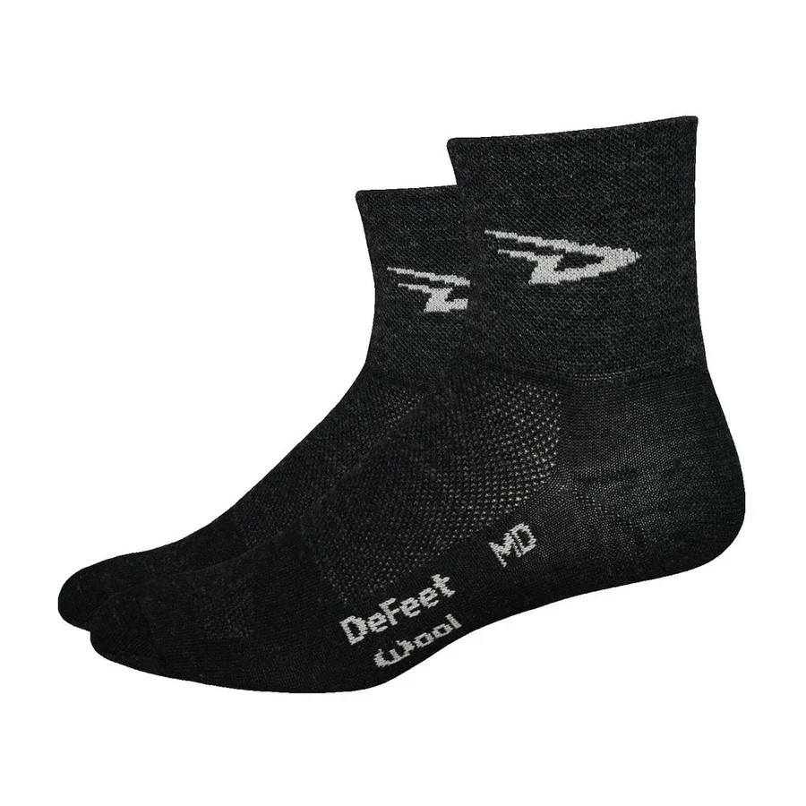DeFeet Wooleator 3" D-Logo Sokker Sort, Str. M v:7240422