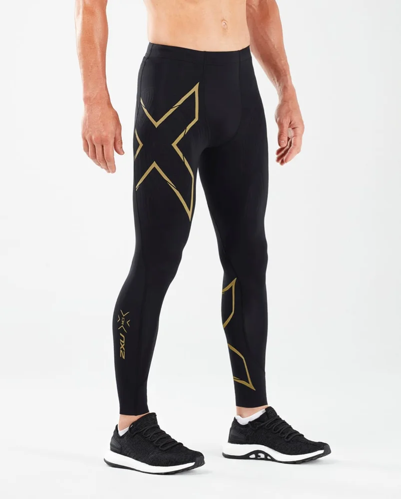 2XU Men’s MCS Run Compression Tights Black/Gold Reflective v:5354722