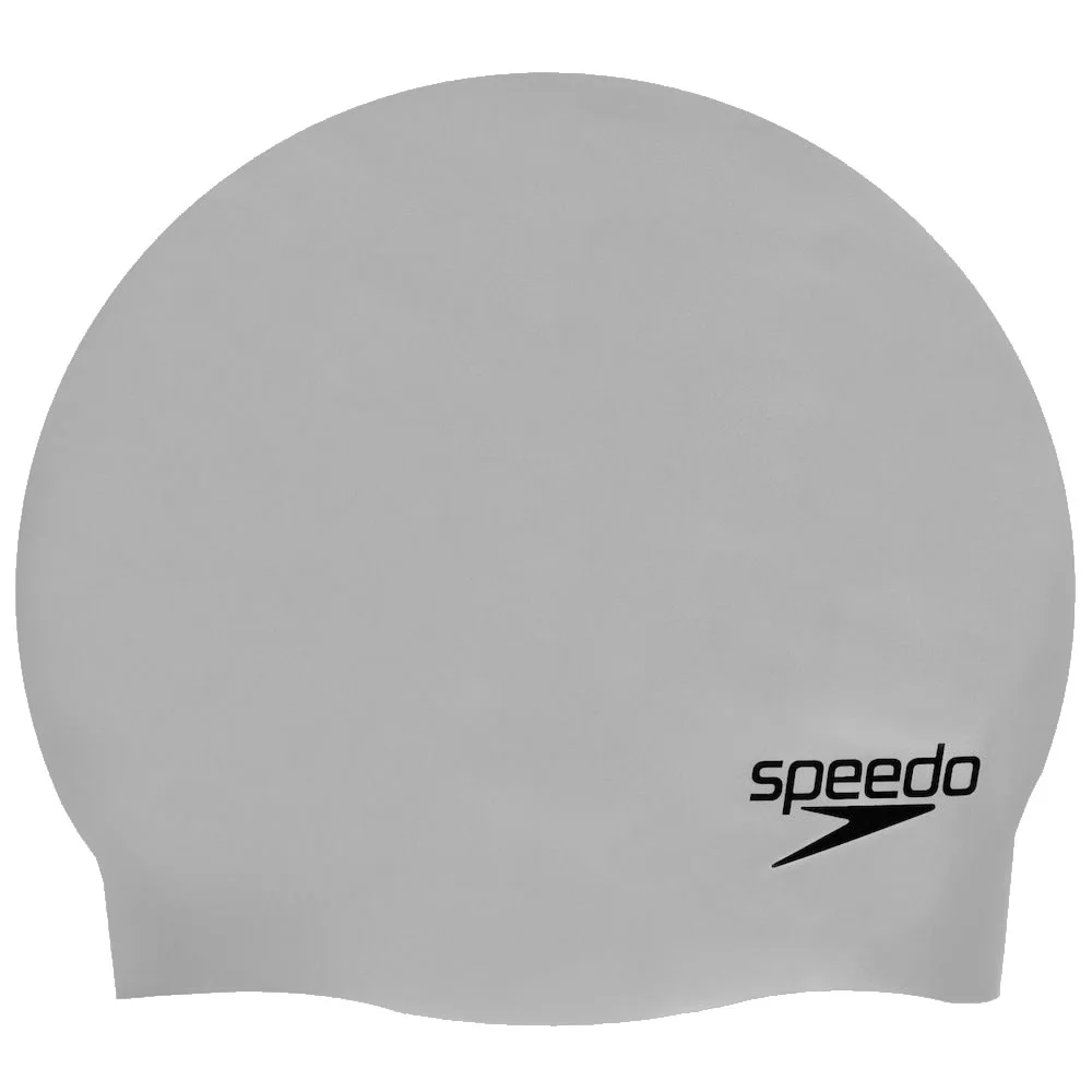 Speedo Plain Moulded Silicone Cap Chrome v:1516511